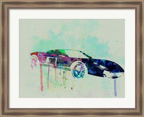 Framed Ford GT Watercolor 2 Print