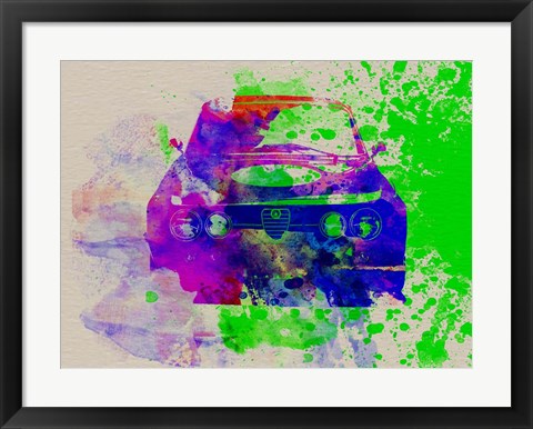 Framed Alfa Romeo Front Watercolor 1 Print