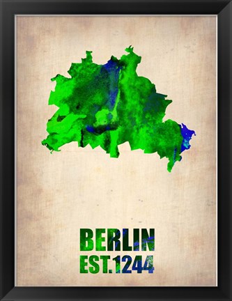 Framed Berlin Watercolor Map Print