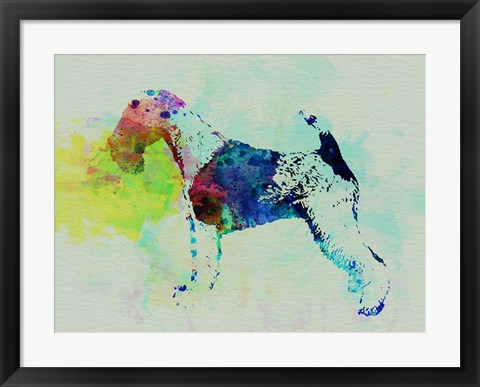 Framed Fox Terrier Watercolor Print