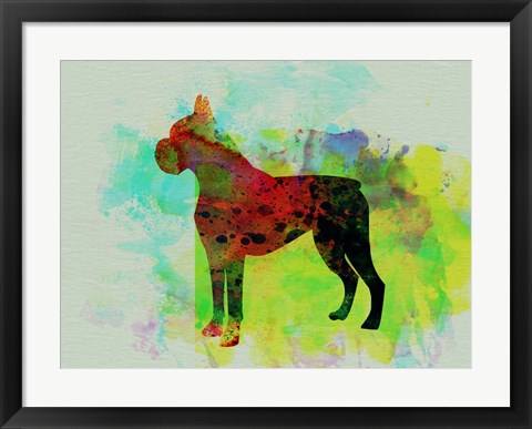 Framed Boxer Watercolor Print