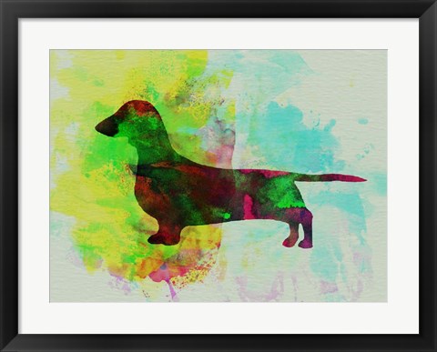 Framed Dachshund Watercolor Print