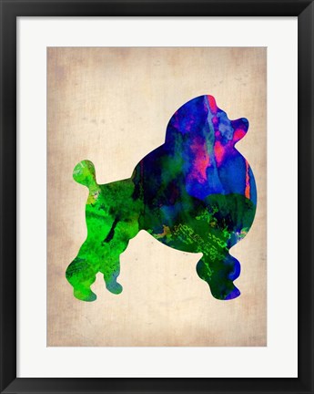 Framed French Poodle Watercolor Print