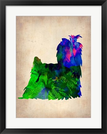 Framed Yorkshire Terrier Watercolor Print