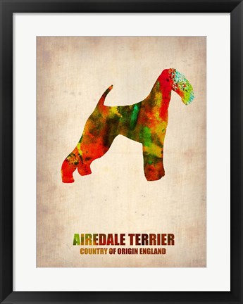 Framed Airedale Terrier Print