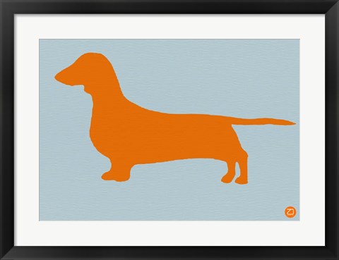 Framed Dachshund Orange Print