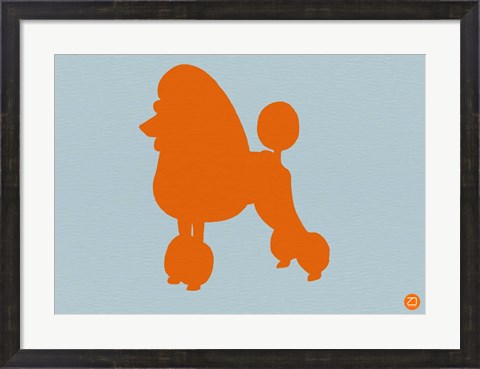 Framed French Poodle Orange Print