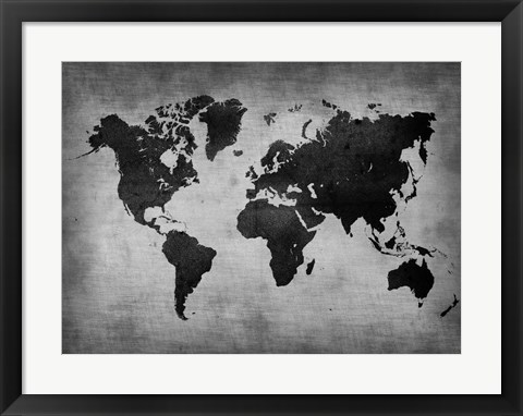 Framed World  Map 8 Print