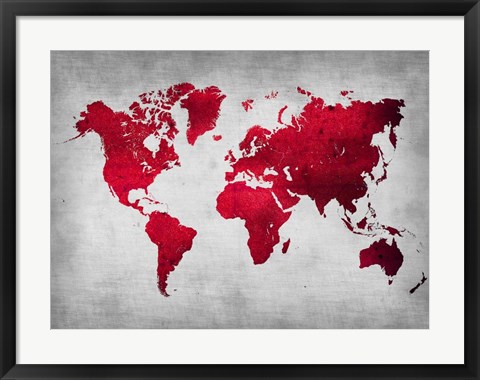 Framed World  Map 9 Print