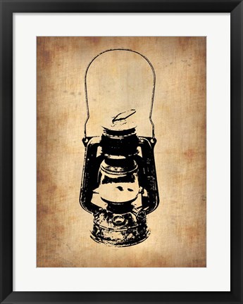 Framed Vintage Lamp 3 Print