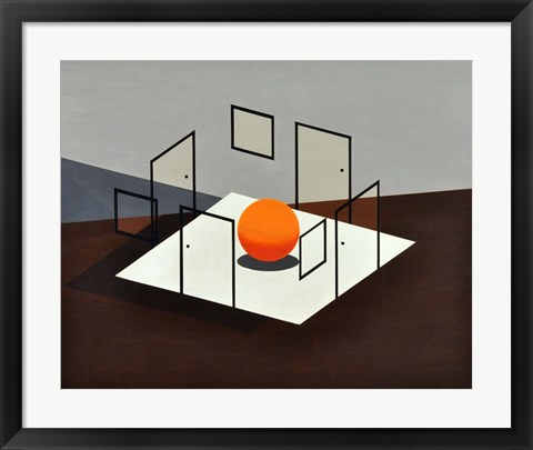 Framed B Orange Print