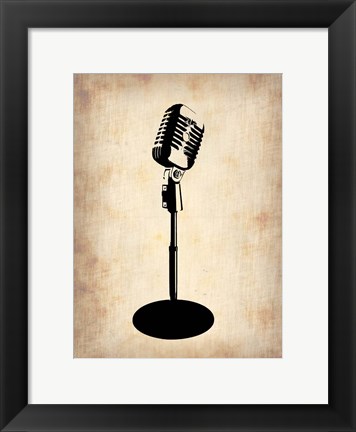 Framed Vintage Microphone Print