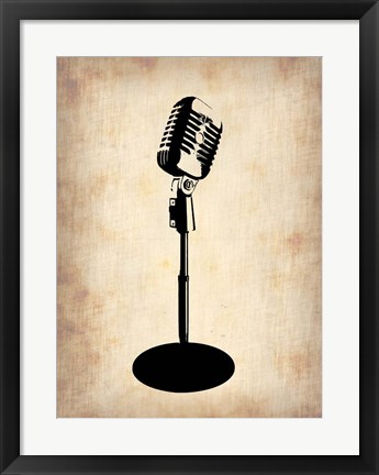 Framed Vintage Microphone Print