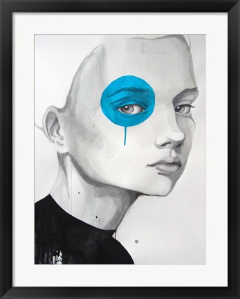 Framed Blue Dot Print