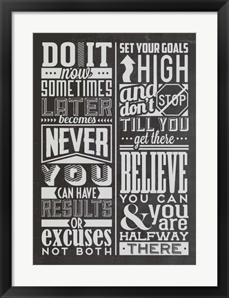 Framed Motivational Set Black Print