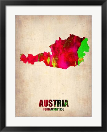 Framed Austria Watercolor Print