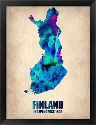 Framed Finland Watercolor Print