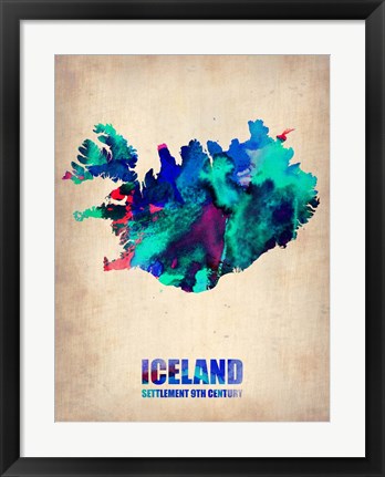 Framed Iceland Watercolor Print