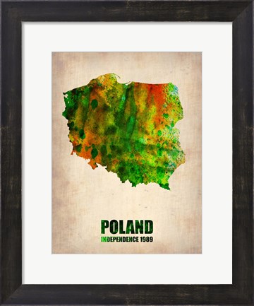 Framed Poland Watercolor Print