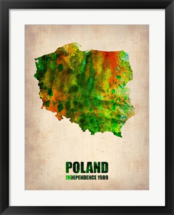 Framed Poland Watercolor Print