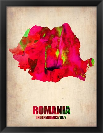 Framed Romania Watercolor Print