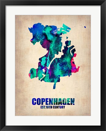 Framed Copenhagen Watercolor Print