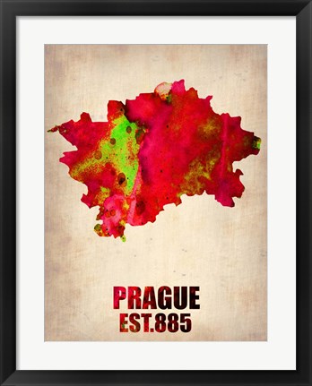 Framed Prague Watercolor Print