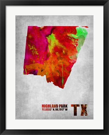 Framed Highland Park Texas Print