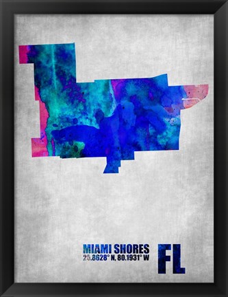 Framed Miami Shores Florida Print