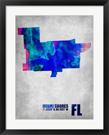 Framed Miami Shores Florida Print