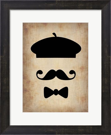 Framed Hat Glasses and Mustache 3 Print