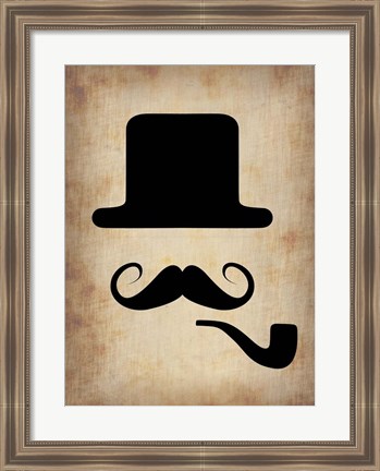 Framed Hat Glasses and Mustache 4 Print