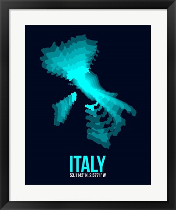 Framed Italy Radiant Map 1 Print