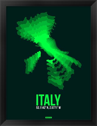 Framed Italy Radiant Map 2 Print