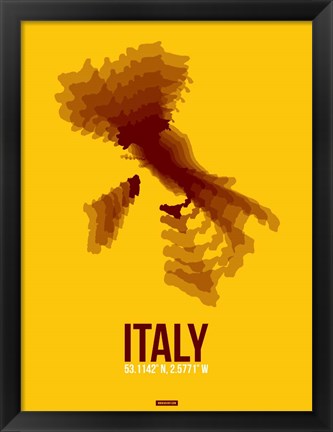 Framed Italy Radiant Map 3 Print