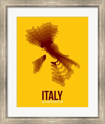 Framed Italy Radiant Map 3 Print