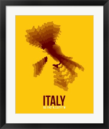 Framed Italy Radiant Map 3 Print