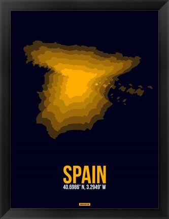 Framed Spain Radiant Map 2 Print