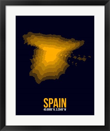 Framed Spain Radiant Map 2 Print