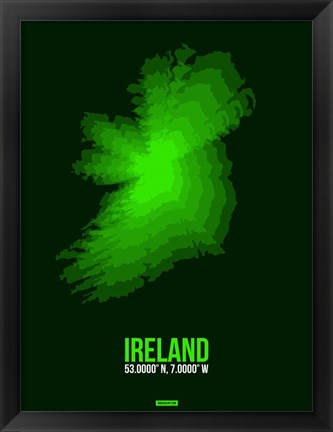 Framed Ireland Radiant Map 2 Print