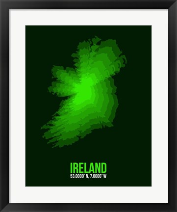 Framed Ireland Radiant Map 2 Print