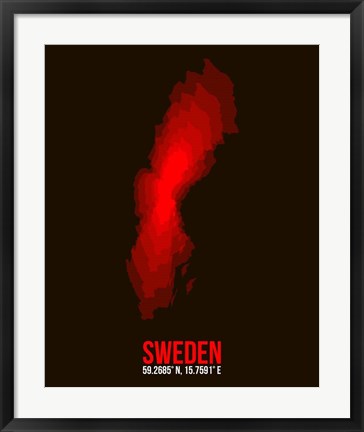 Framed Sweden Radiant Map 1 Print