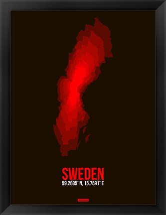 Framed Sweden Radiant Map 1 Print