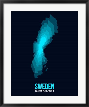 Framed Sweden Radiant Map 2 Print