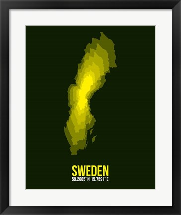 Framed Sweden Radiant Map 3 Print