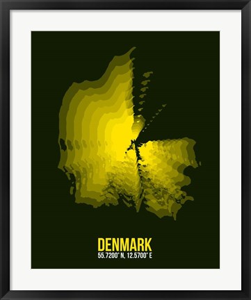 Framed Denmark Radiant Map 1 Print