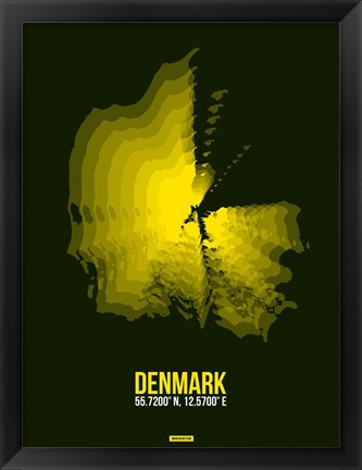 Framed Denmark Radiant Map 1 Print