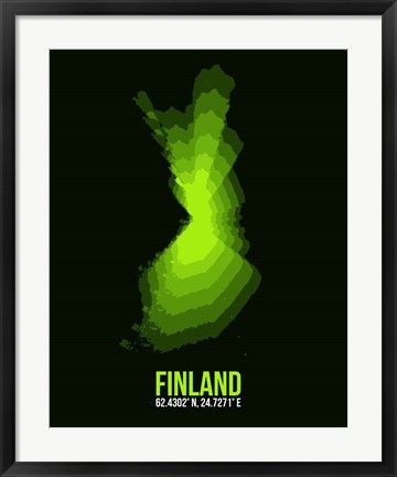 Framed Finland Radiant Map 3 Print