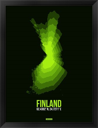 Framed Finland Radiant Map 3 Print