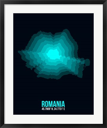 Framed Romania Radiant Map 3 Print